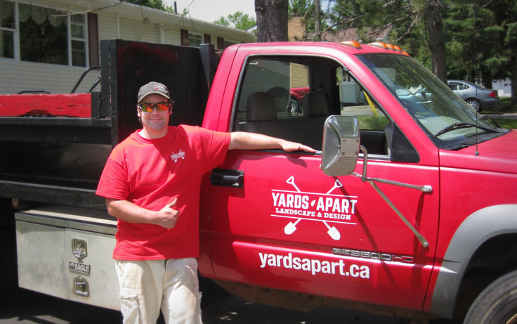 Yards Apart owner Alex Matheson with truck